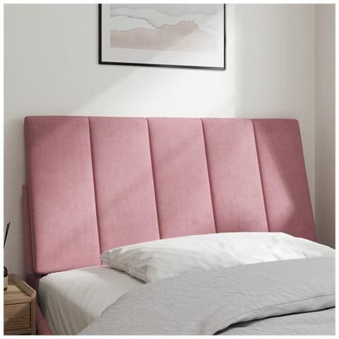 Cuscino Testiera Rosa 100 Cm In Velluto - Foto 3