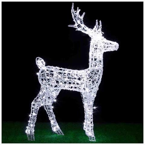 Renna Natalizia Luminosa Per Esterno 240 Led Bianco Ice Cervo Grande 3d Natale - Foto 2