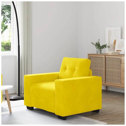 Divano Sedia Giallo 60 cm Velluto - Foto 1