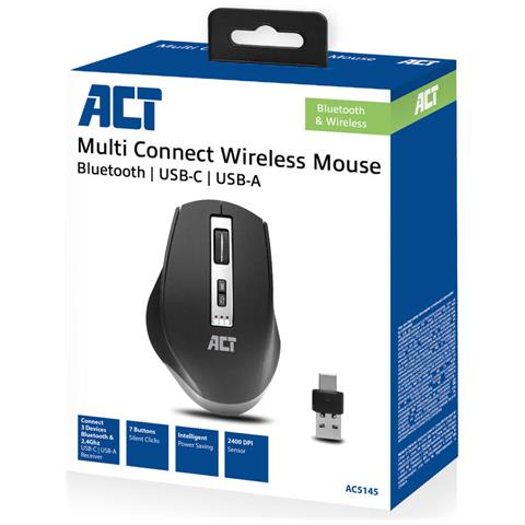 AC5145 mouse Ufficio Mano destra Bluetooth IR LED 2400 DPI - Foto 2