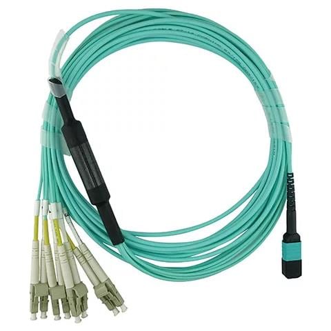 CBL-MPO12-4LC-OM3-1M-BO cavo InfiniBand e in fibra ottica MPO 4x LC /LC LC /APC Colore acqua - Foto 1