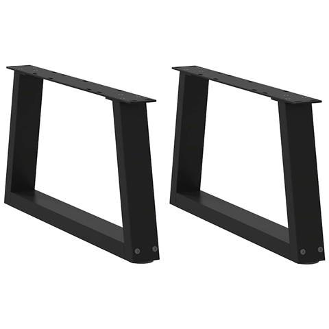 Gambe Per Tavolo Da Pranzo A V 2 Pz Nero 70x(30-31,3)cm Acciaio - Foto 1