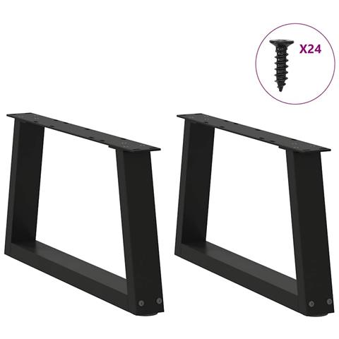Gambe Per Tavolo Da Pranzo A V 2 Pz Nero 70x(30-31,3)cm Acciaio - Foto 3
