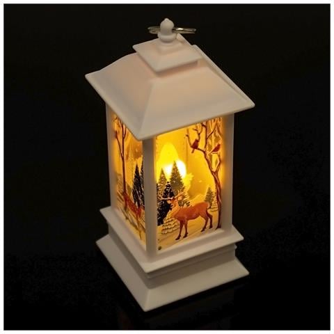 Lanterna Di Natale Con Luce 12,5 Cm. Design Renna. - Foto 2