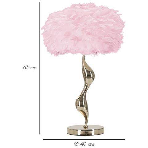 Lampada Da Tavolo Mf140 - Rosa - Metallo - 40x40x63 Cm - Foto 7
