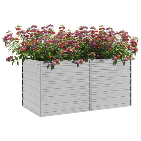 Letto Rialzato Giardino 160x80x77 Cm In Acciaio Zincato Argento - Foto 2