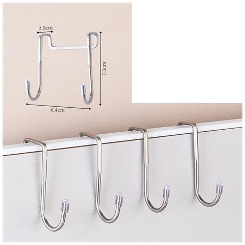 Ganci A S Doppi Argento - 2.5cm, Set Da 2: Organizzazione Versatile Per La Tua Casa Silver - Foto 5