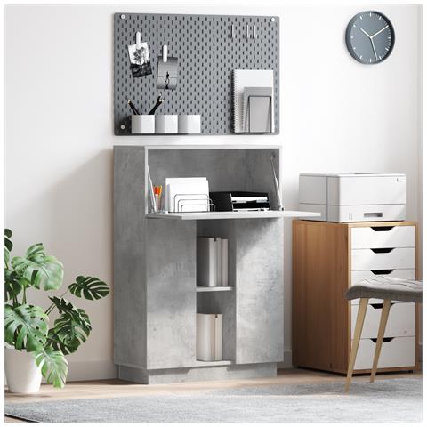 Scrivania grigia in cemento Grigio cemento Legno ingegnerizzato - Foto 2