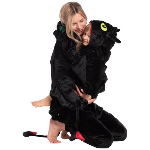 Pigiama Da Donna Tuta Kigurumi Onesie Sdentato Drago Nero 155-165 M - Foto 8