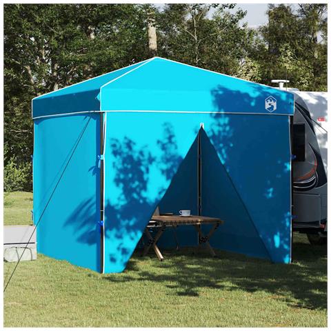 Tenda Aggiuntiva Pop-Up Blu 250 x 250 cm Tessuto - Foto 2