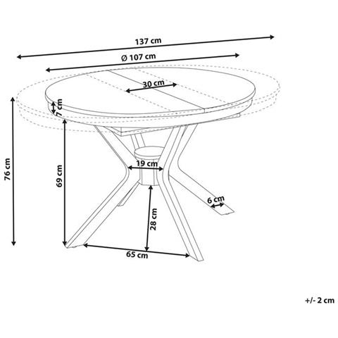 Tavolo Da Pranzo Estensibile Tymis Quercia Nera 107/137 Cm 107 Cm - Foto 6