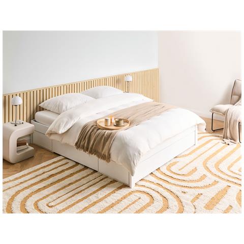 Letto Con Cassetti Contenitore Senza Testata Legno Giat 160 X 200 Cm Bianco - Foto 1