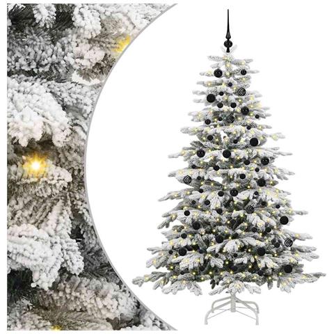 Albero di Natale Artificiale con Rami Pieghevoli Bianco 210 cm - Foto 1