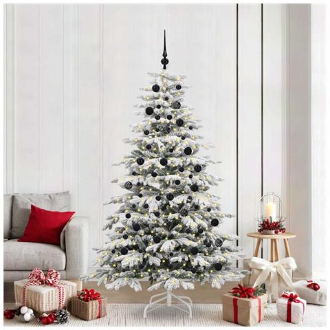 Albero di Natale Artificiale con Rami Pieghevoli Bianco 210 cm - Foto 2