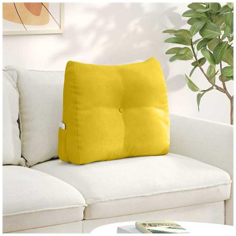 Cuscino per Schiena Giallo 60 x 24 x 50 cm Velluto - Foto 2