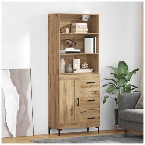 Credenza con cassetto Rovere artigianale 69,5 x 34 x 180 cm - Foto 2