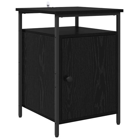 Armadio da Notte Rovere nero 40 x 42 x 60cm Legno multistrato - Foto 1