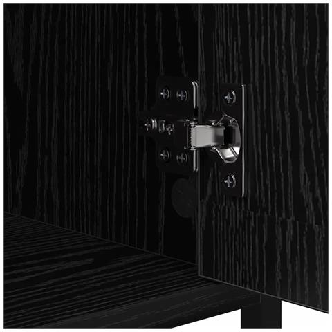 Armadio da Notte Rovere nero 40 x 42 x 60cm Legno multistrato - Foto 9