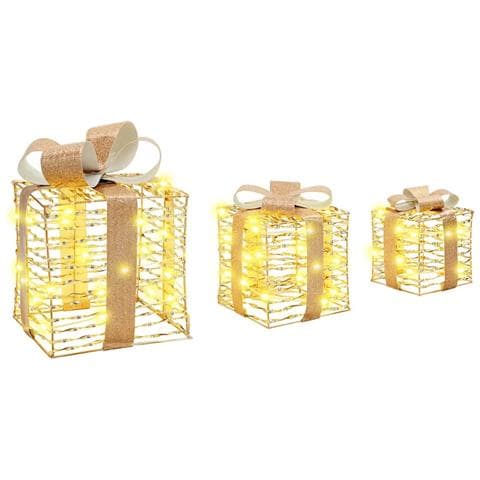 Scatola Regalo 3 pcs Bianco caldo 20 x 20 x 20 cm PET - Foto 2