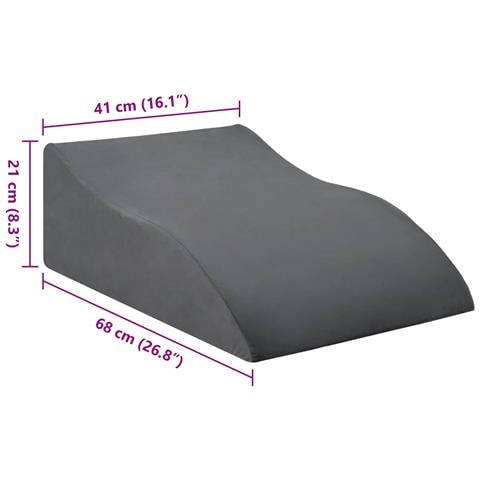 Cuscino per Gambe Grigio 68 x 41 x 21 cm Schiuma PU - Foto 9