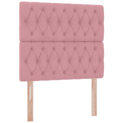 Letto con contenitore e materasso Rosa 90 x 190 cm Velluto - Foto 9