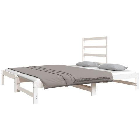Dormeuse Estraibile Bianca 2x (90x190) cm Legno Massello di Pino - Foto 9