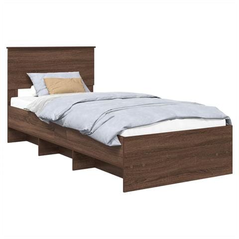 Struttura del letto con testiera Rovere Marrone 120 x 123 cm - Foto 1