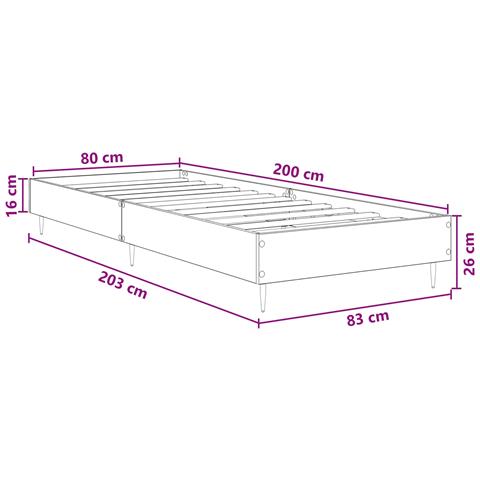 Struttura del letto Bianco 80 x 200 cm Legno ingegnerizzato - Foto 7