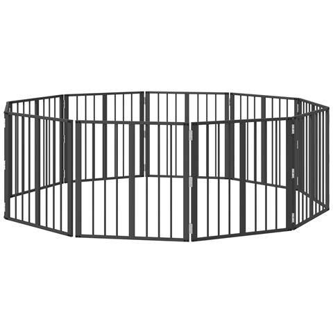 Cancello per cani 10 pcs Nero 60 x 60 cm Acciaio zincato - Foto 1