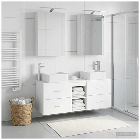 Set di mobili per il bagno 5 pcs Bianco - Foto 2