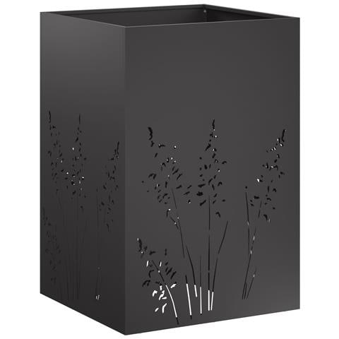 Vaso da giardino Nero 50 x 50 x 75 cm Acciaio laminato a freddo - Foto 1