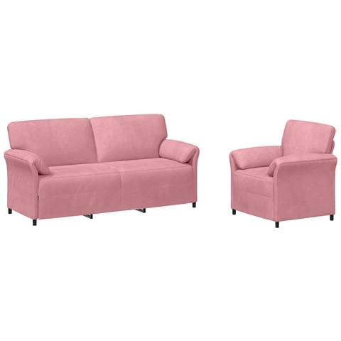 Set di divani 2 pz Rosa Velluto - Foto 1