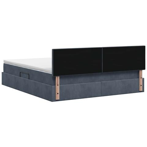 Letto con Contenitore Grigio Scuro 180 x 200 cm Velluto - Foto 9