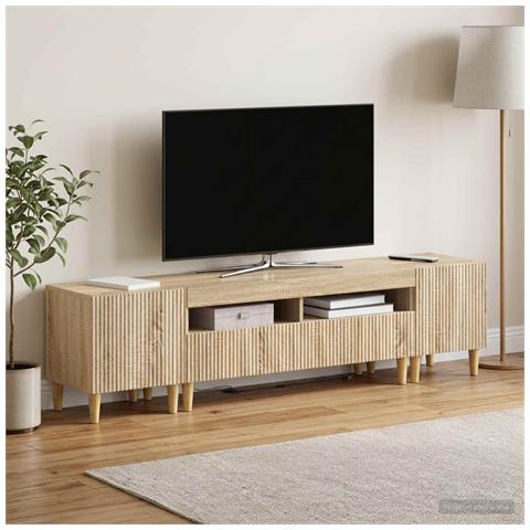 Mobile TV LED a 5 pezzi Rovere Sonoma Legno ingegnerizzato - Foto 2