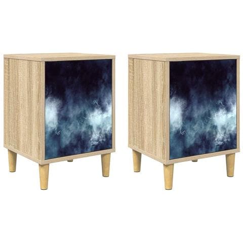 Armadio da Notte RAALTE 2 pz Rovere Sonoma 36 x 33 x 50 cm - Foto 1