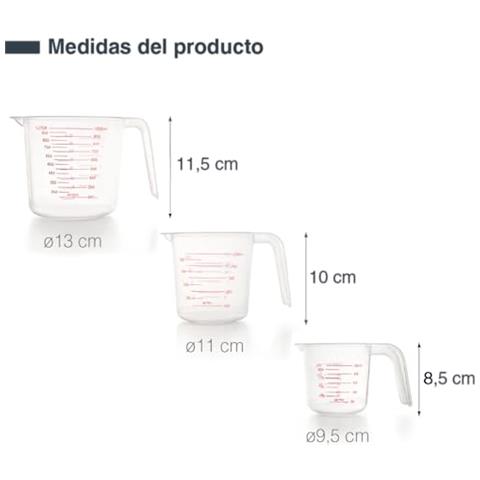 67130 - Set di 3 misurini, da 250, 500 e 1000 ml, misurati in ml - Foto 3
