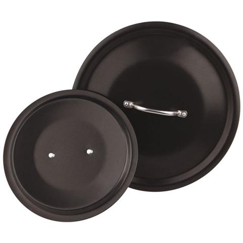 Coperchio con Manico in Acciaio Inox Diametro 32 cm - Linea Al Black 3 mm - Foto 1