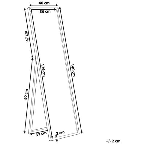 Specchio Da Pavimento Con Cornice Bianca 40x140cm Torcy - Foto 30