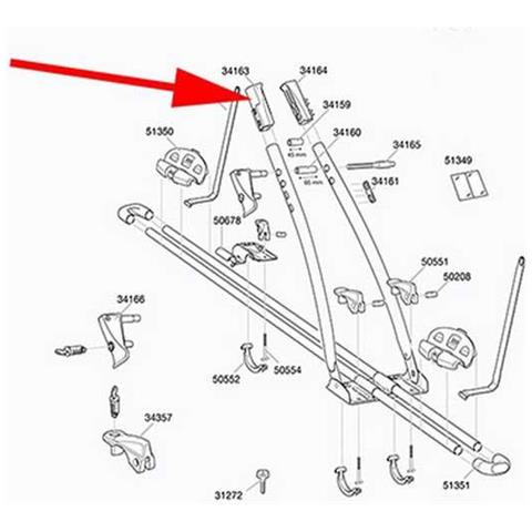 Ricambi Thule Replacement Frame Clamp Part 34163 Left Freeride 532 / 575 Trasporto One Size - Foto 1