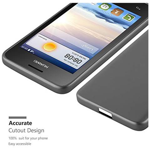 Cadorabo Custodia Compatibile Con Huawei Y330 In Grigio Metallico - Coperchio Protettivo In Silicone Tpu Flessibile - Foto 2