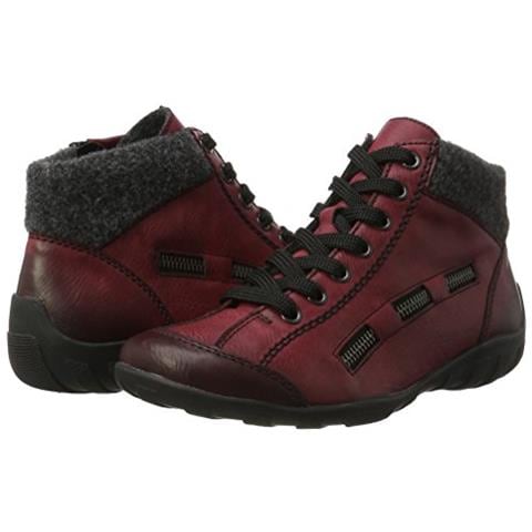 L6543, Scarpe Da Ginnastica Vecchia Donna, Rosso (vino / Antracite), 37 Ue - Foto 2