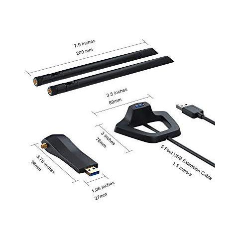 Adattatore Di Rete Wifi 1200mbps Linux Usb Per Il Computer Portatile Pc Desktop Di Ubuntu Mint Kali Debian Lubuntu Xubuntu Raspbian Raspberry Pi Windows 10-xp 5ghz 2.4ghz 2 X 5dbi Antenne (ac3l) - Foto 4