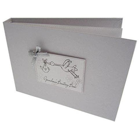 Cotone Bianco Carte Intervallo Di Valori Della Nonna Vantando Libro Del Bambino Cicogna Design Piccolo Valore Album (argento) Tvfsgma - Foto 1