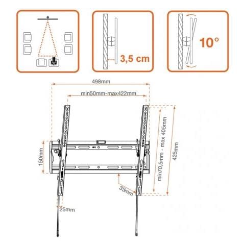 451064 supporto da parete per tv a schermo piatto 139,7 cm (55") Nero - Foto 2