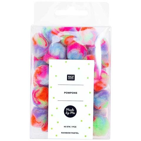40 Pompon Acrilici - Arcobaleno Pastello - Foto 1