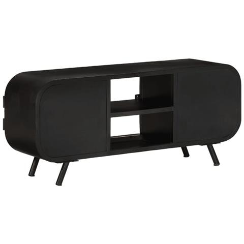 Mobile Porta Tv 110x30x45 Cm In Legno Massello Di Mango Grezzo - Foto 2