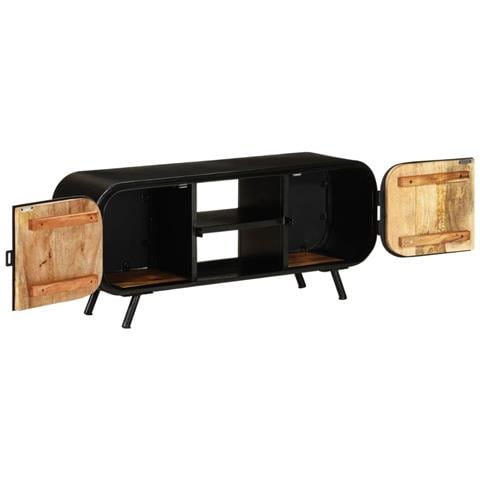 Mobile Porta Tv 110x30x45 Cm In Legno Massello Di Mango Grezzo - Foto 10