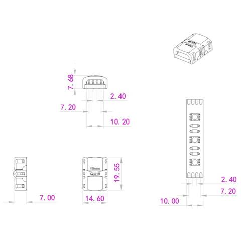 Led Strip Connector 4pin 10mm - Foto 2