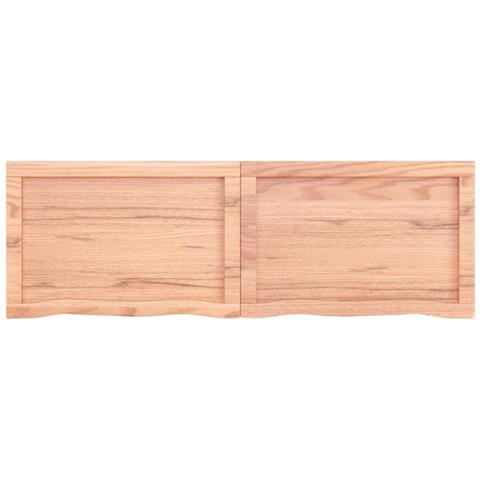 Piano Bagno Marrone 120x40x (2-4) cm Legno Massello Trattato - Foto 2