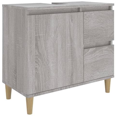Armadietto Bagno Grigio Sonoma 65x33x60 Cm In Legno Multistrato - Foto 1